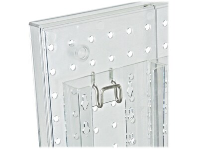 Azar 24" x 24" Pegboard 7-Pocket Wall Brochure Holder, Clear, Each (700675)