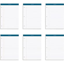 TOPS Docket Notepads, 8.25 x 11.75, Wide, White, 100 Sheets/Pad, 6 Pads/Pack (TOP 63437)