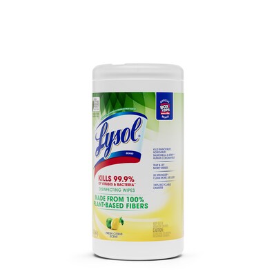 Lysol Disinfecting Wipes, Fresh Citrus Scent, 70 Wipes/Pack (1920049128)