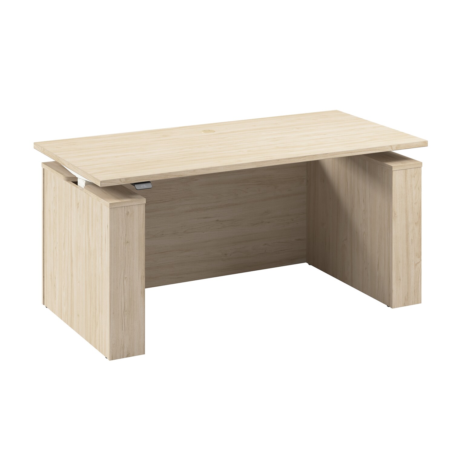 Bush Business Furniture Stratus 60W Electric Rectangular Adjustable Standing Desk with Modesty Panel, Natural Elm (SUT003NE)