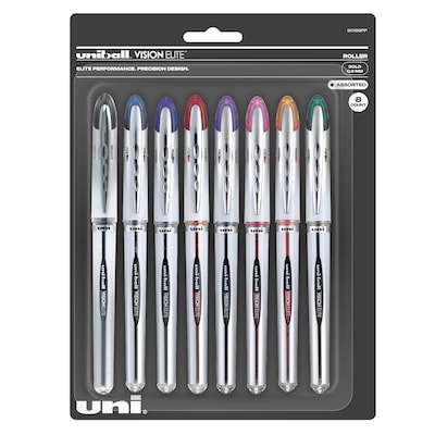 Uniball Vision Rollerball Pens, Black Pens Pack of 12, Fine Point Pens with  0.7mm Medium Black Ink, Ink Black Pen, Pens Fine Point Smooth Writing Pens,  Bulk Pen… in 2023
