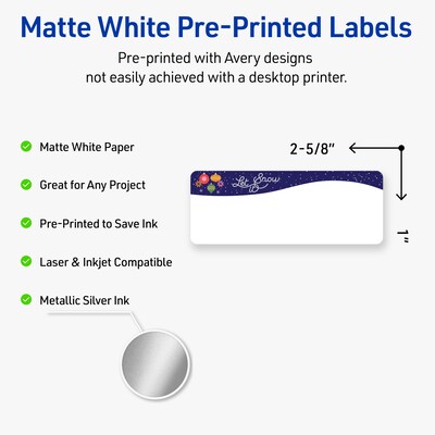 Avery Rectangle Multipurpose Labels, 1 x 2-5/8, White, 160/Pack (19479370438)
