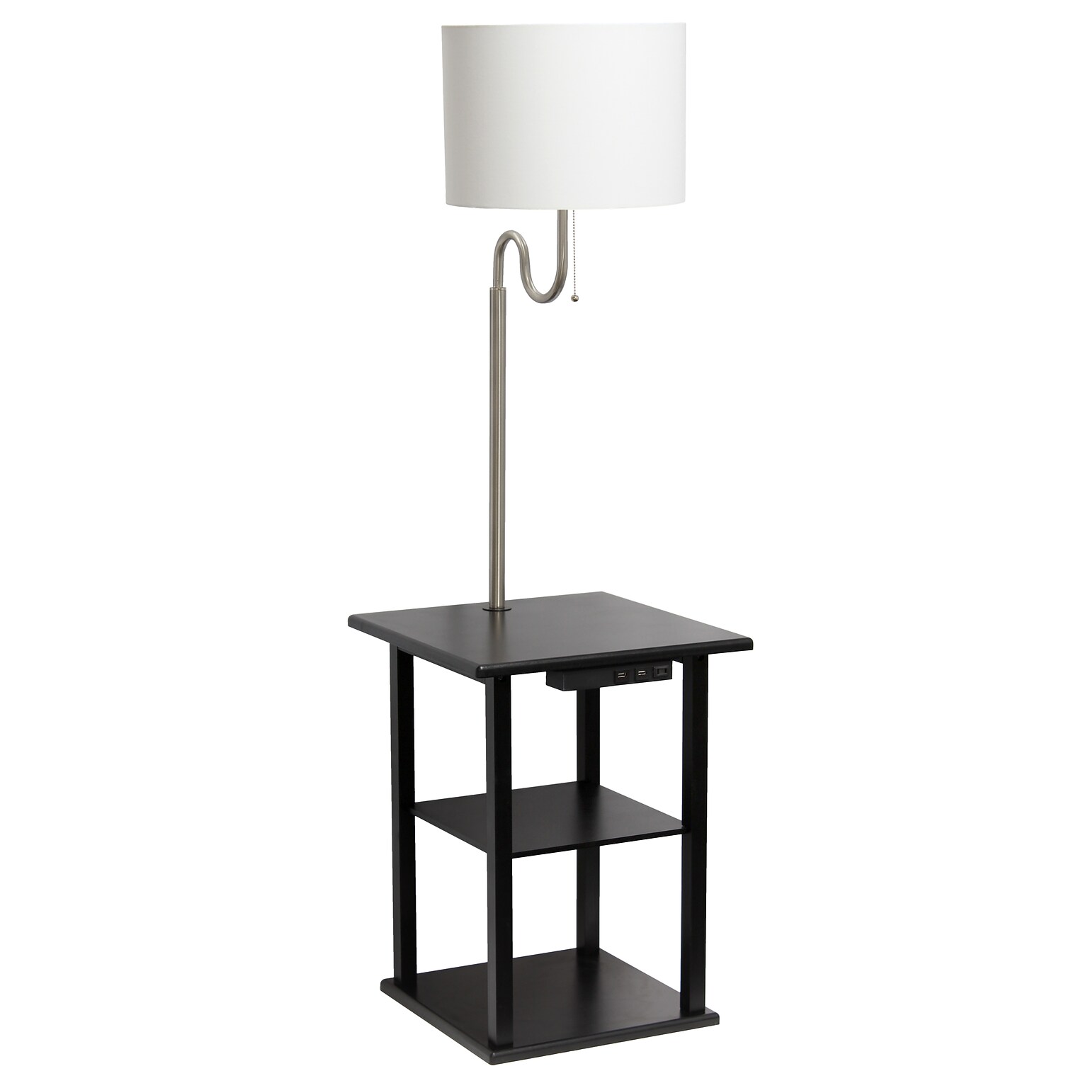 Simple Designs 57 Floor Lamp with Drum Shade (LF2016-BLK)
