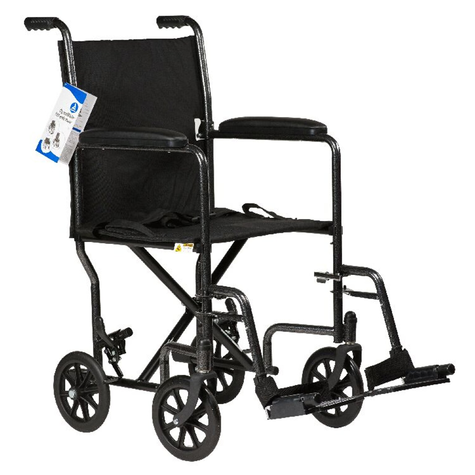 Dynarex DynaRide Transport Wheelchair with Swing-Away Foot Rest and Fixed Full Arm - 19 Seat (10243)