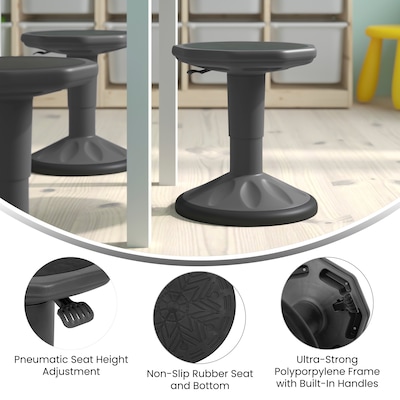 Flash Furniture Carter Plastic Kids Wobble Stool, Gray (AY9001SGY)