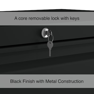Quill Brand® Commercial 2 File Drawer Lateral File Cabinet, Locking, Black, Letter/Legal, 36"W (20054D)