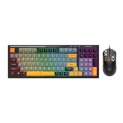SaharaCase Wired Gaming Keyboard & Mouse Combo, Black/Orange (KB29)