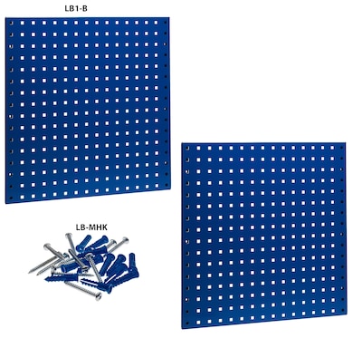 Triton Products LocBoard 24 x 24 x 9/16 Steel Square Hole Pegboards, Set of 2 (LB1-B)