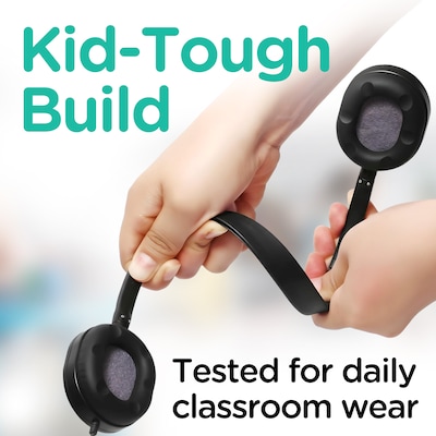 VentureX K22 Stereo Kids Learning Stereo Phone & Computer Headset, 3.5mm & USB-C Adapter (VHPK22BD1)