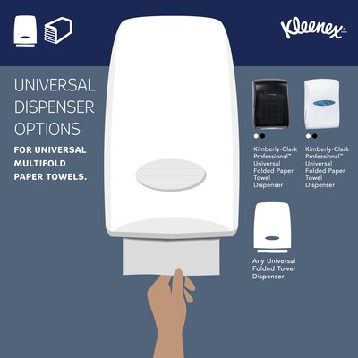 Kleenex Multifold Paper Towels, 1-ply, White, 150 Sheets/Pack, 16 Packs/Carton (01890)