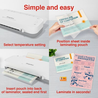 Staples® Thermal & Cold Laminator, 9" Width, White/Gray (5738801/5738802)