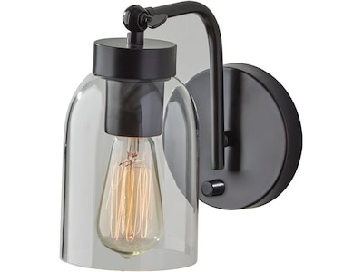 Adesso Bristol 1-Light Incandescent Bulb Armed Sconce, Black (4286-01)