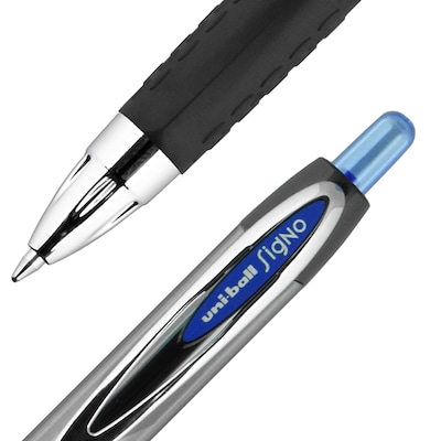 uni-ball 207 Retractable Gel Pens, Medium Point, 0.7mm, Blue Ink, Dozen (33951)