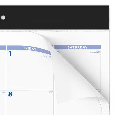 2027 AT-A-GLANCE 21.75" x 17" Monthly Desk Pad Calendar, White/Blue (SW200-00-27)