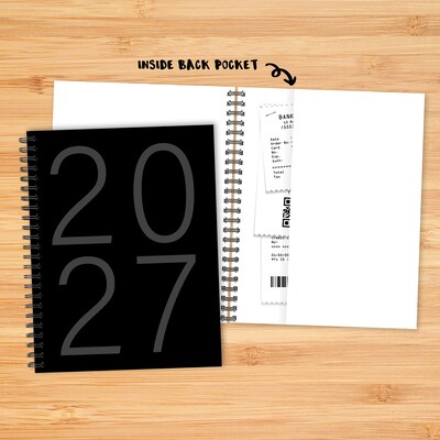 2027 Willow Creek 8.5" x 11" Calendar Year Weekly & Monthly Standard Planner, Black (66355)