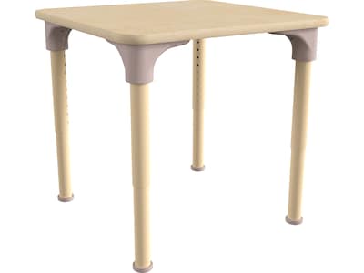 Flash Furniture Bright Beginnings Hercules Square Table, 24 x 24, Height Adjustable, Beech (MK-ME0
