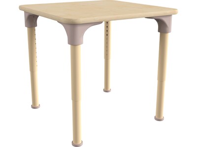 Flash Furniture Bright Beginnings Hercules Square Table, 24" x 24", Height Adjustable, Beech (MK-ME088023-GG)