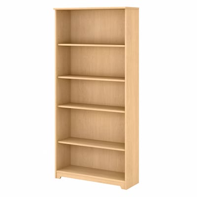 Bush Furniture Cabot 66H 5-Shelf Bookcase with Adjustable Shelves, Natural Maple (WC31666)