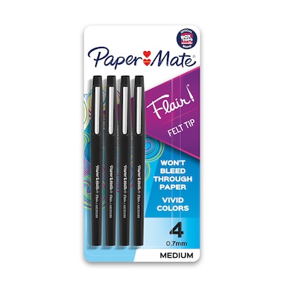 Paper Mate 8330152 Flair Porous Point Pen, Black - 12 pack