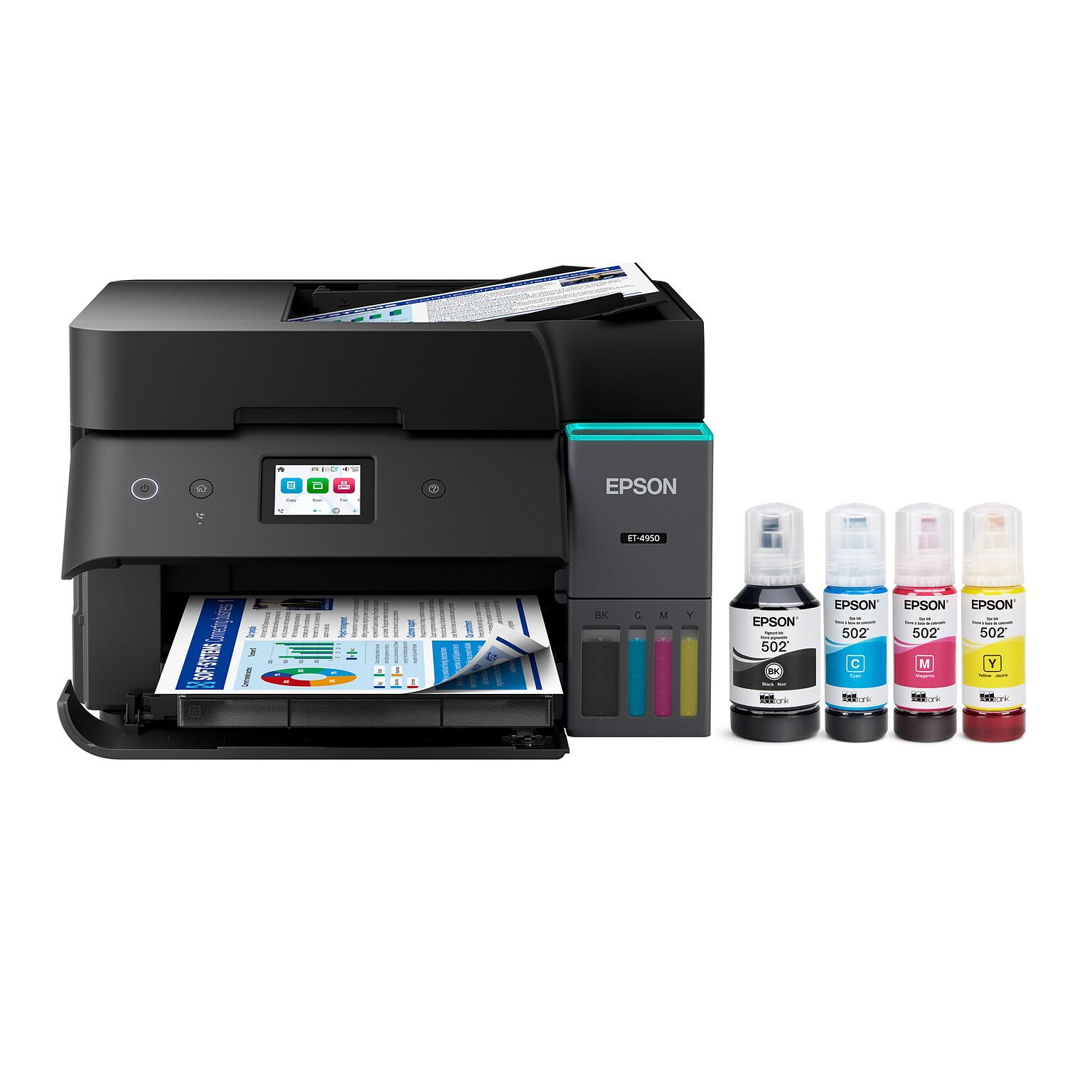 Epson EcoTank ET-4950 Wireless All-in-One Color Supertank Printer, Black (C11CL40201)