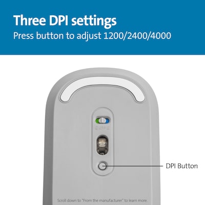 Kensington SureTrack Dual Wireless Ambidextrous Mouse, Gray (K75351WW)