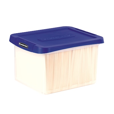 Bankers Box Heavy Duty Locking File Totes, Letter/Legal Size, Blue/Clear (0086201)