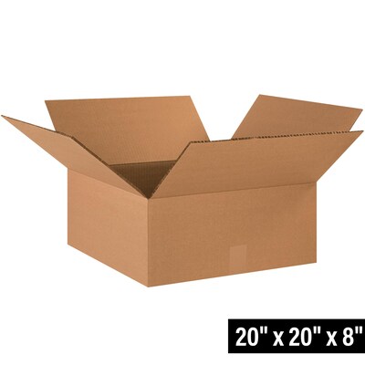 20" x 20" x 8" Heavy Duty Shipping Boxes, 48 ECT, 10/Bundle (HD20208DW)