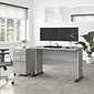 Bush Business Furniture Studio A 48"W Computer Desk with 3 Drawer Mobile File Cabinet, Platinum Gray (STA001PGSU)