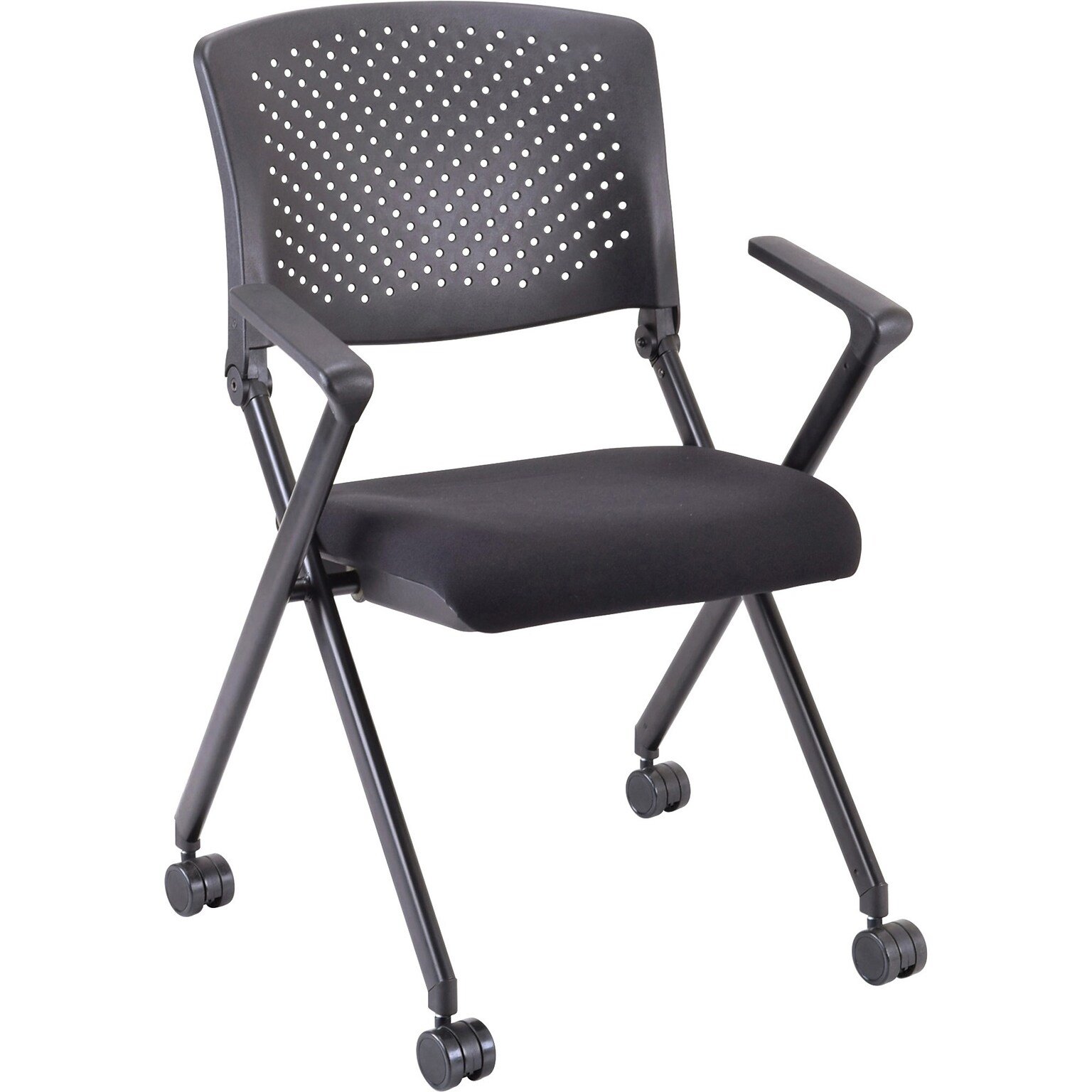 Lorell Nesting Fabric Office Nesting Chair, Black, 2/Carton (LLR41847)
