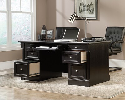 Sauder Palladia Double-Pedestal Executive Desk, Wind Oak (416513)