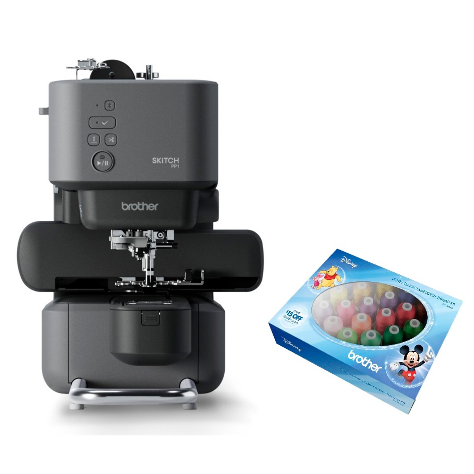 Brother Skitch Embroidery Sewing Machine with Embroidery Thread Set, Single-Needle (PP1ETP-STP)