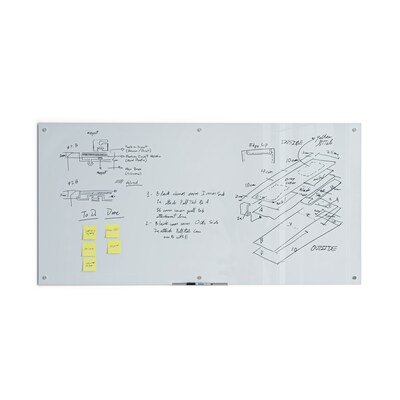 U Brands Glass Dry-Erase Whiteboard, 6' x 3' (00123AANNN)
