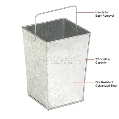 Global Industrial Stone Panel Trash Sand Urn, 2-1/2 Gallon Capacity, 10-1/4"W x 10-1/4"D x 24"H, Gray (238242GY)