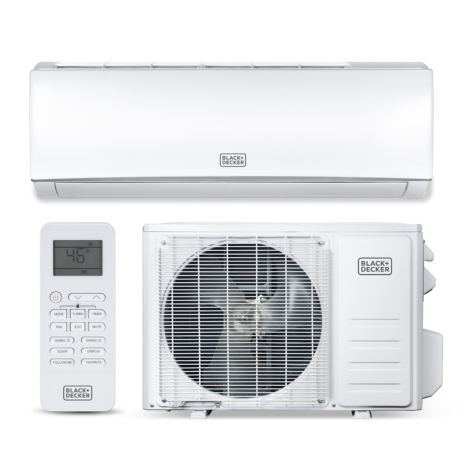 Black & Decker Mini Split  230-Volt 11500 BTU Wall Air Conditioner with Inverter & Remote, WiFi Enabled, White (BSA1120TC)