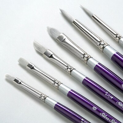 Silver Brush Silver Silk Creative Brushes, 6/Pack (SLVSS8877)