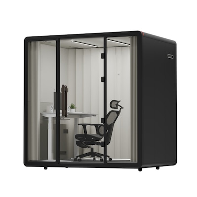 FlexiSpot NeoPod Flex Series Sound Absorbing 4-Person Privacy Booth, Black (P4F-2B)