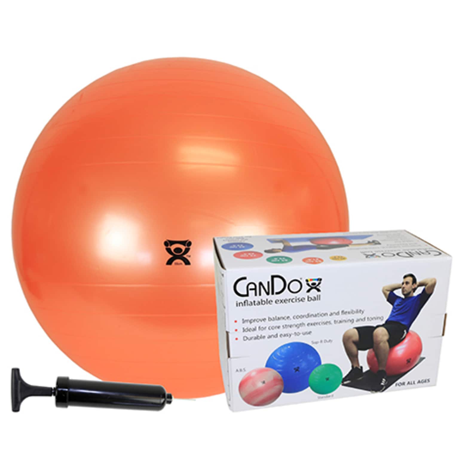CanDo® Inflatable Exercise Ball Economy Set; 22 (55 cm) Ball