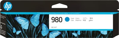 HP 980 Cyan Standard Yield Ink Cartridge, Prints Up to 6,600 Pages (D8J07A)