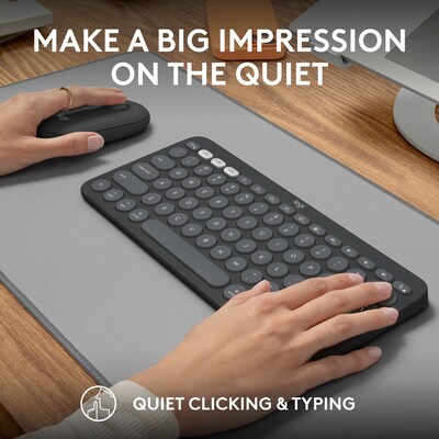 Logitech Pebble 2 Wireless Ergonomic Keyboard and Optical Mouse Combo for Mac, Tonal Graphite (920-012200)