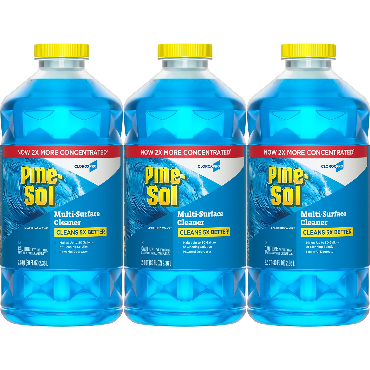 Pine-Sol Multi-Surface Cleaner/Degreaser, Sparkling Wave Scent, 80 Fl. Oz., 3/Case (60609)