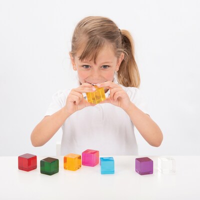 TickiT Acrylic Perception Cubes, Assorted Colors, Set of 8 (CTU72608)