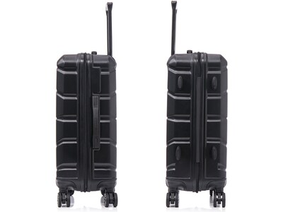DUKAP Sense 24" Hardside Suitcase, 4-Wheeled Spinner, TSA Checkpoint Friendly, Black (DKSEN00M-BLK)