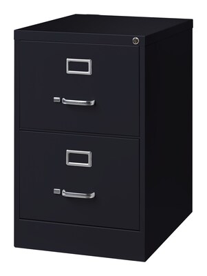 Hirish 25" Deep Vertical File Cabinet, Legal, 2-Drawer, Black (14413)