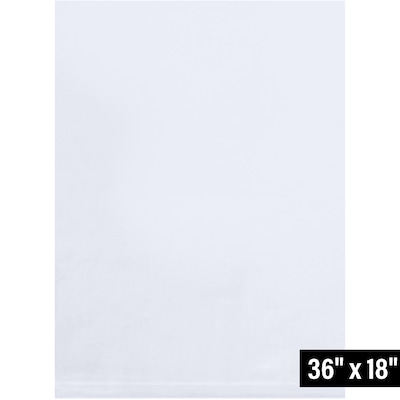 18 x 36 Layflat Poly Bag, 2 Mil, Clear, 250/Carton (PB596)
