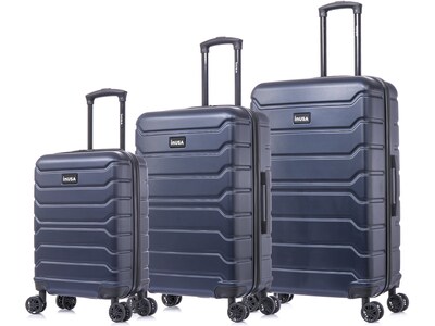InUSA Trend 3-Piece Hardside Spinner Luggage Set, TSA Checkpoint Friendly, Blue (IUTRESML-BLU)