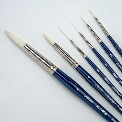 Silver Brush Bristlon Short Handle Liner Brushes, 6/Set (SLVBR1958)