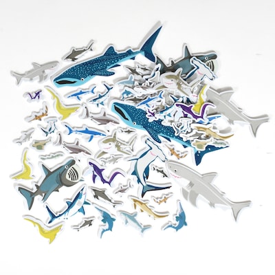 Ready2Learn Foam Shark Stickers, Multicolored, 132/Pack (CE-10125)