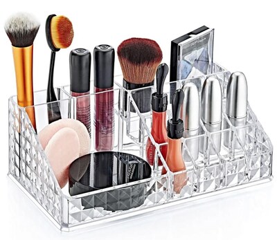 Acrylic Diamond Pattern Cosmetic Organizer