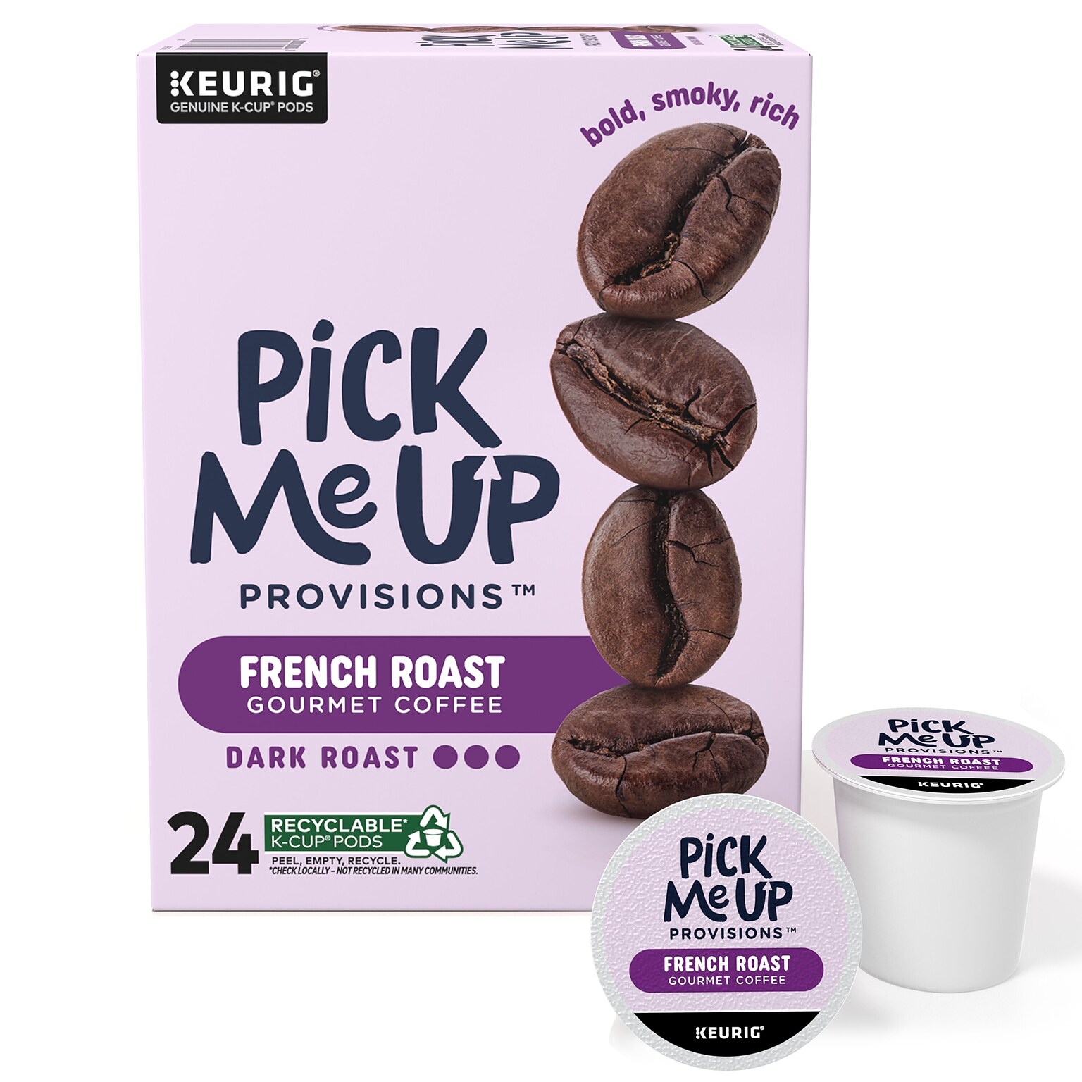 Pick Me Up Provisions™ French Roast Coffee Keurig® K-Cup® Pods, Dark Roast, 24/Box (52966)