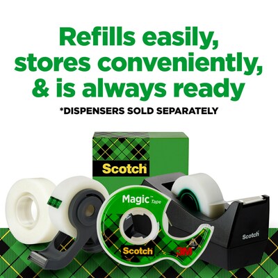 Scotch Magic Invisible Tape with Dispenser, 3/4" x 27.77 yds., 1" Core, 6 Rolls/Pack (810C40BK)